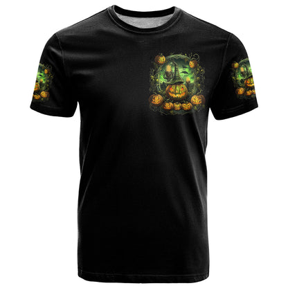 Pumpkin Skull T-Shirt Drink Up Witches Graphic Tee