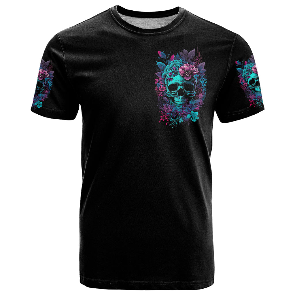 Flower Skull T-Shirt Hello Darkness My Old Friend Graphic Tee