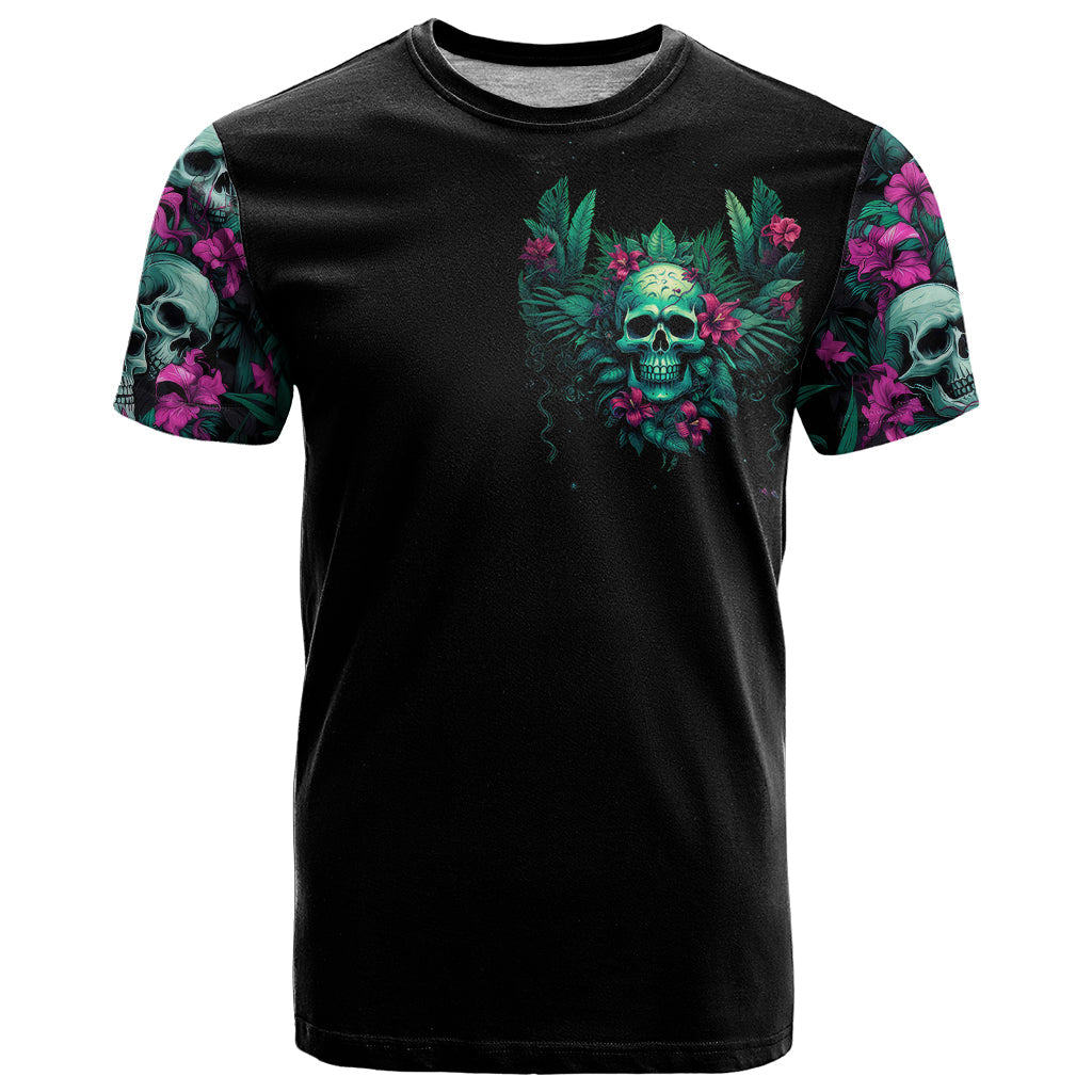 Tropical Skull T-Shirt I'm Blunt Because God Rolled Me That Way Graphic Tee