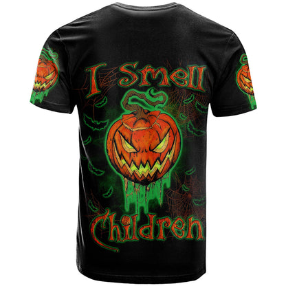 Jack O Lantern Skull T-Shirt I Smell Children Graphic Tee