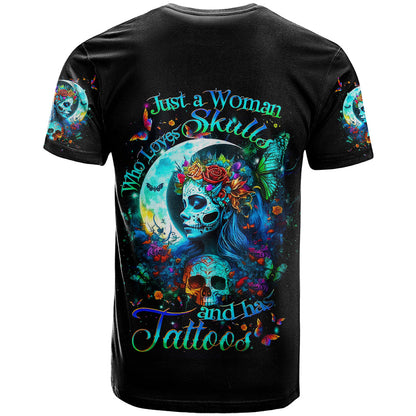 Fairy Skull T-Shirt Just The Woman Who Loves Skull And Tattoo Graphic Tee