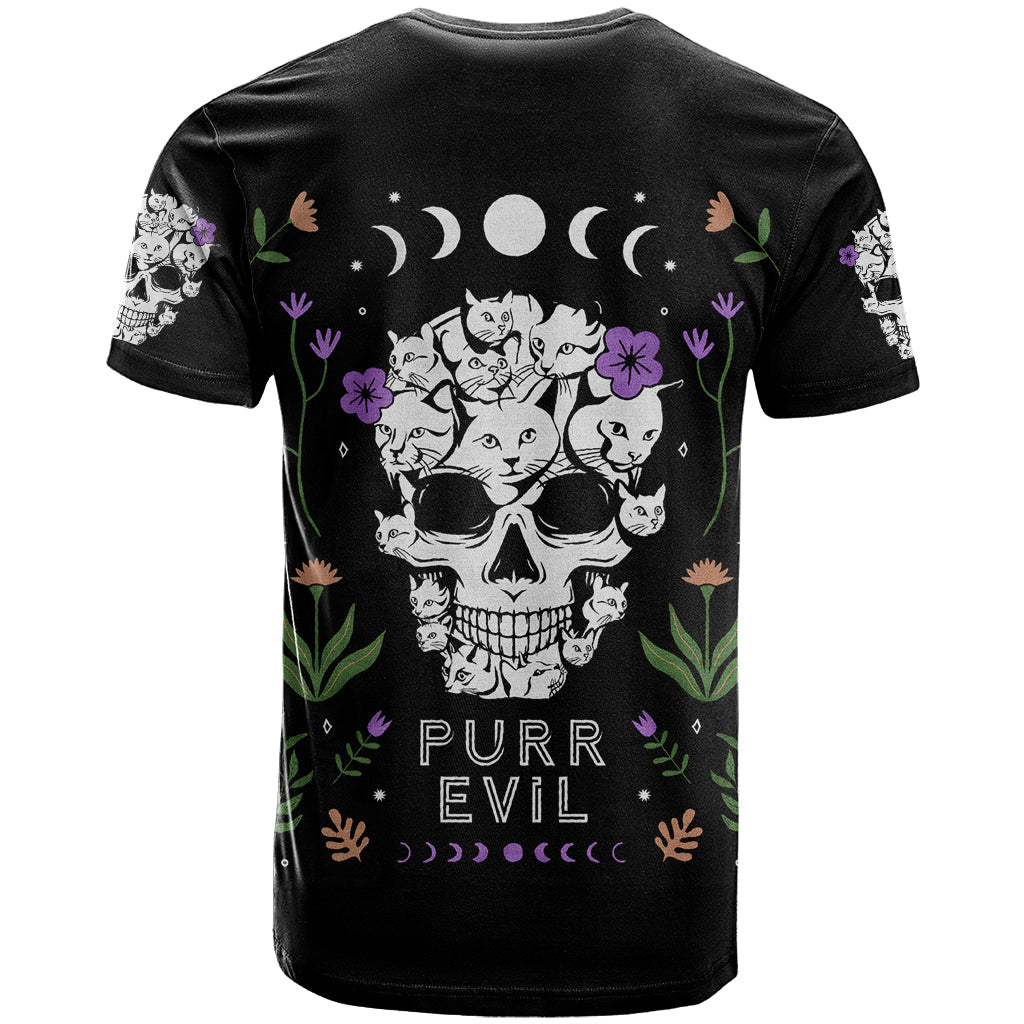Cat Skull T-Shirt Purr Evill Graphic Tee