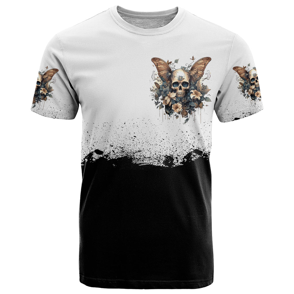 Butterfly Skull T-Shirt Flower Butterfly Gothic Skull Graphic Tee