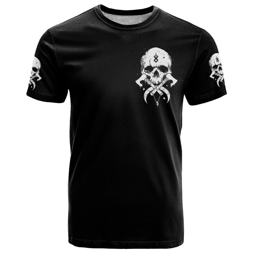 Viking Skull T-Shirt Bear Viking Cross Skull Graphic Tee
