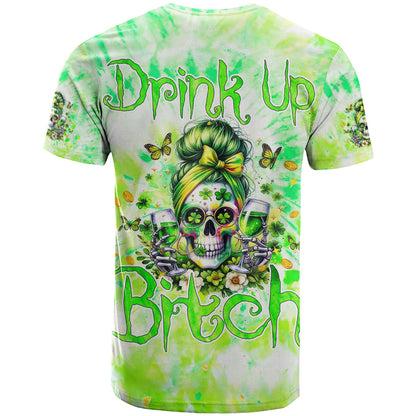 Irish Skull T-Shirt Drink Up Bitch Graphic Tee