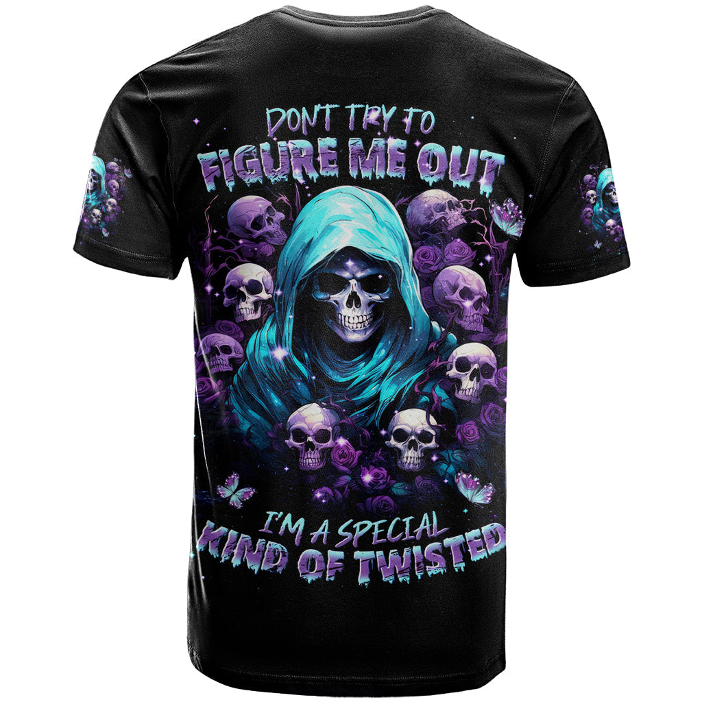 Reaper Skull T-Shirt Don't Try To Figure Me Out Graphic Tee