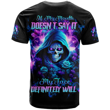 Rose Skull T-Shirt If My Mouth Doesn't Say It Graphic Tee