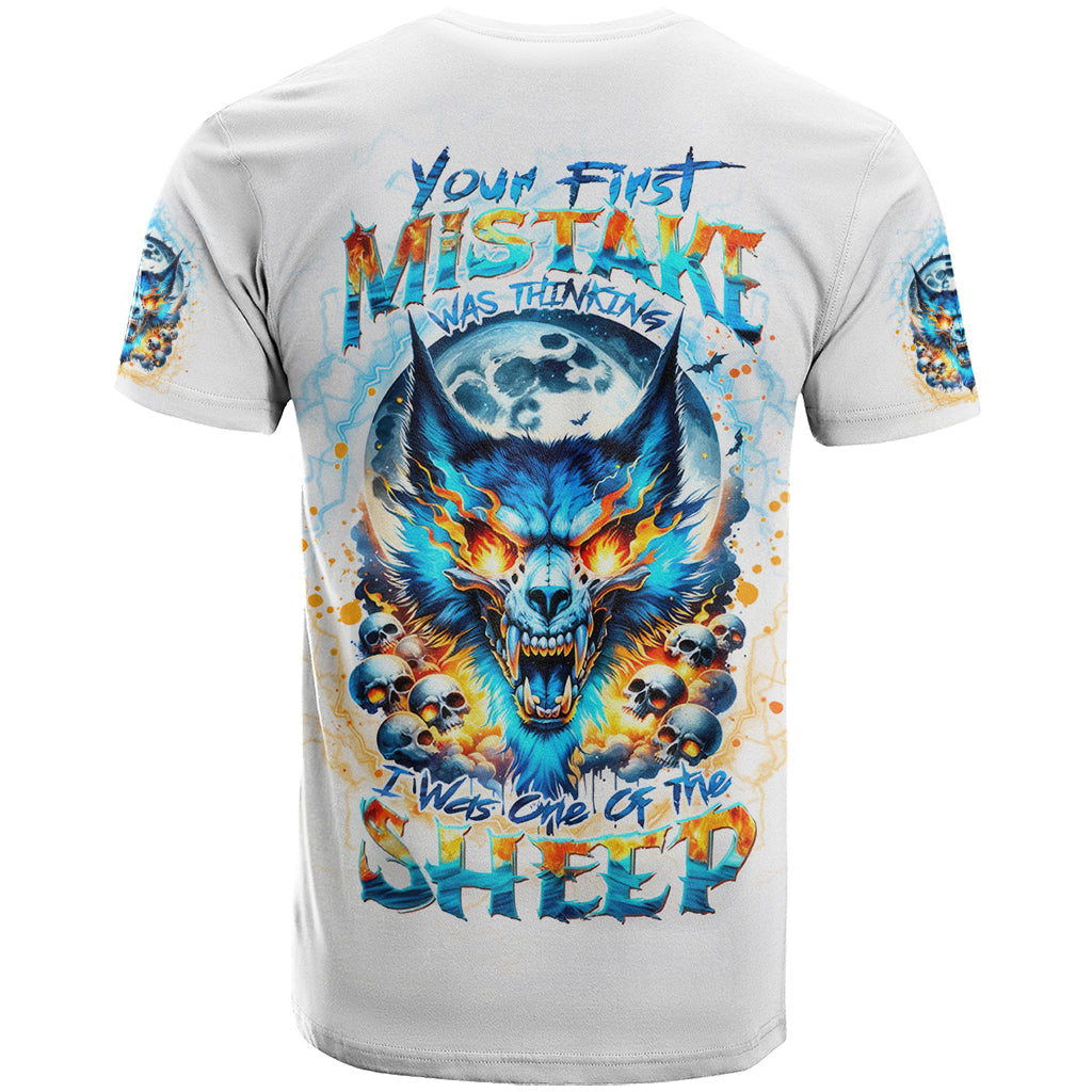 Wolf Skull T-Shirt You First Mistake Was Thinking I Was One Of The Sheep Graphic Tee