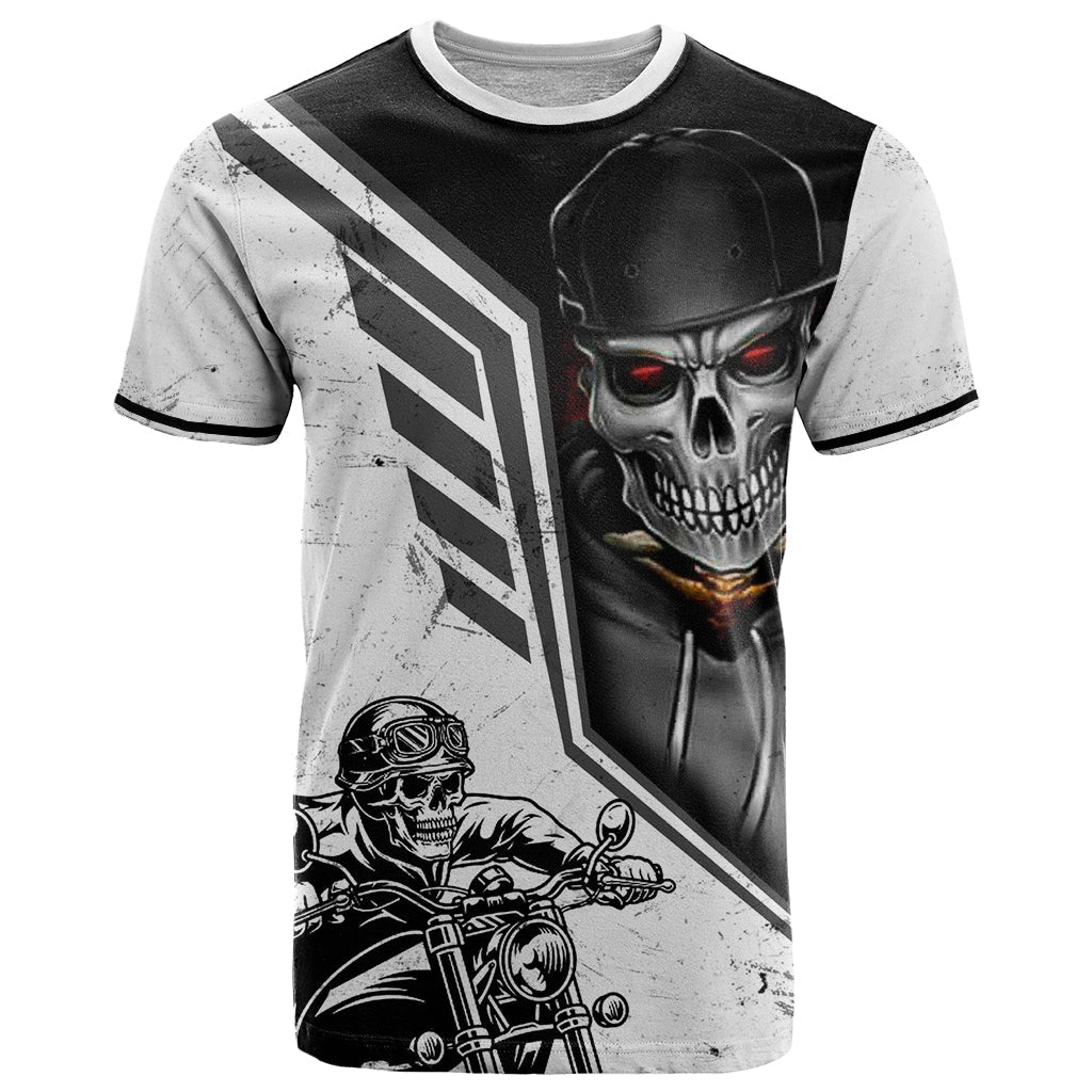 Skull T-Shirt Riding Motocycle Graphic Tee