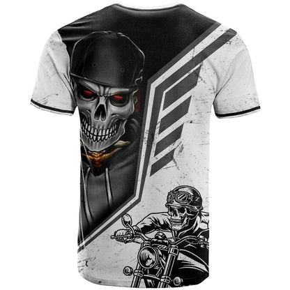 Skull T-Shirt Riding Motocycle Graphic Tee