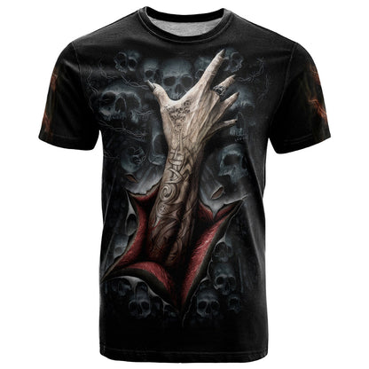 Skull T-Shirt Skeleton Ripped inside Graphic Tee