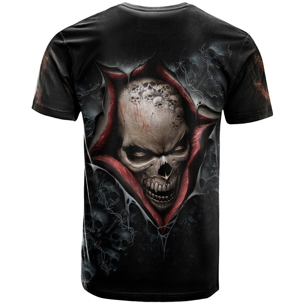 Skull T-Shirt Skeleton Ripped inside Graphic Tee