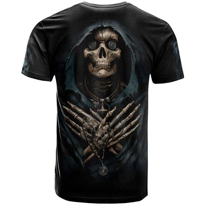 Grim Reaper T-Shirt The Ferryman Of The Underworld with Charon Skull Black Graphic Tee