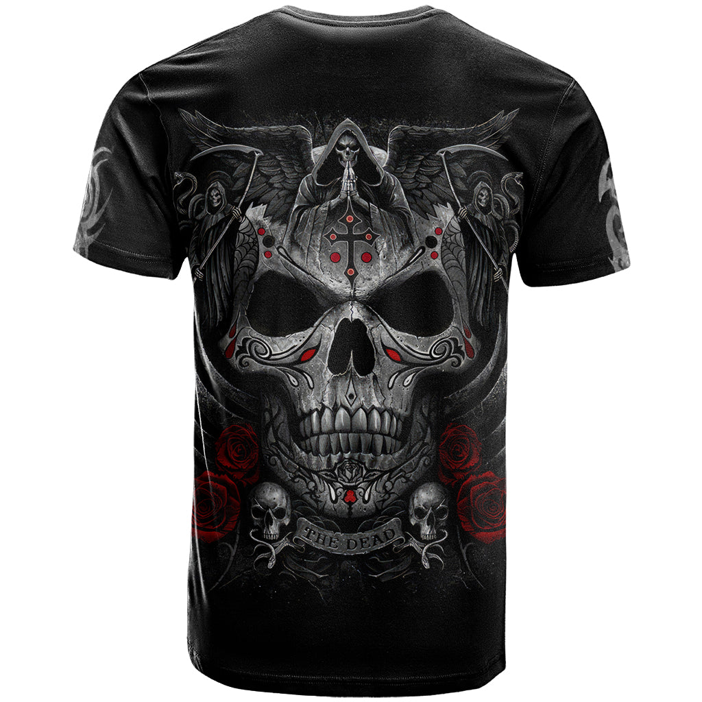 Skull T-Shirt Cross Snake Bloody Skull Graphic Tee