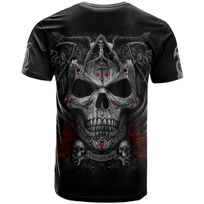 Skull T-Shirt Cross Snake Bloody Skull Graphic Tee