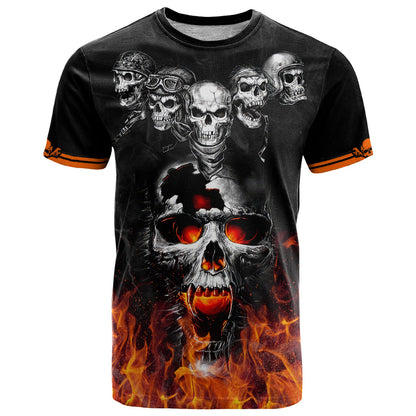 Flaming Skull Hoodie T-Shirt Spectral Pyre Graphic Tee