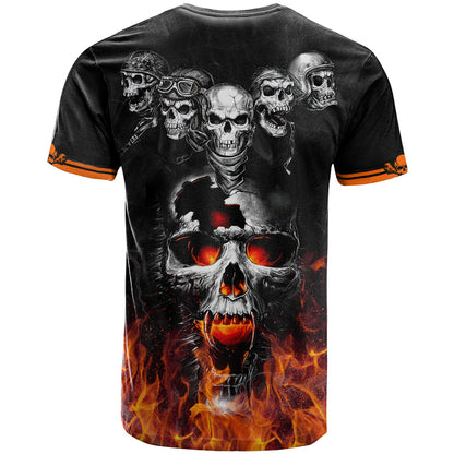 Flaming Skull Hoodie T-Shirt Spectral Pyre Graphic Tee