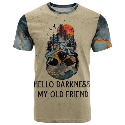Skull T-Shirt Hello Darkness My Old Friend Graphic Tee