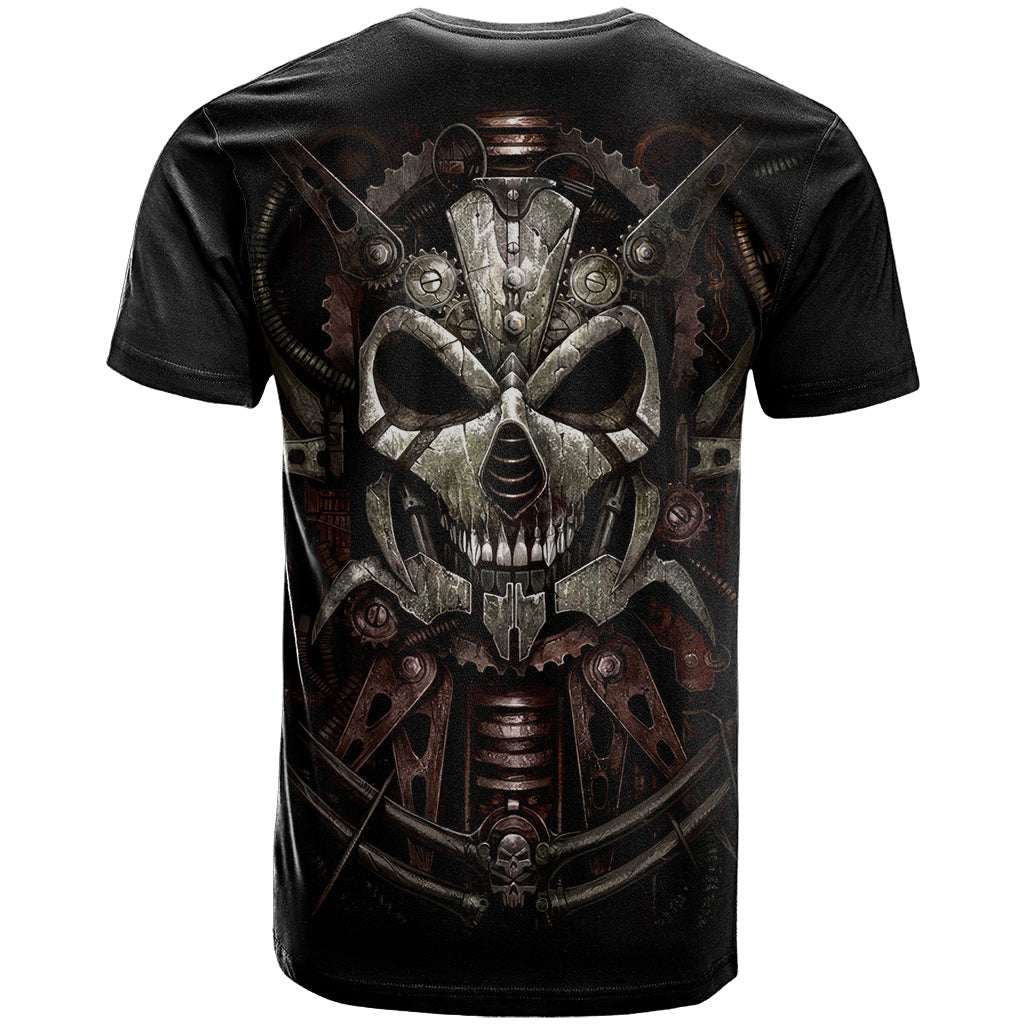 Unveiling the Mechanical Skull T-Shirt Cybernetic Enigma Graphic Tee