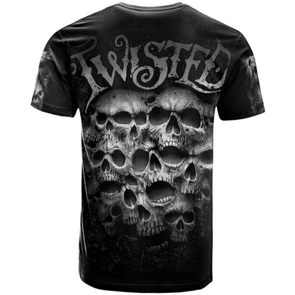 Skull T-Shirt Twisted Head Skull Graphic Tee