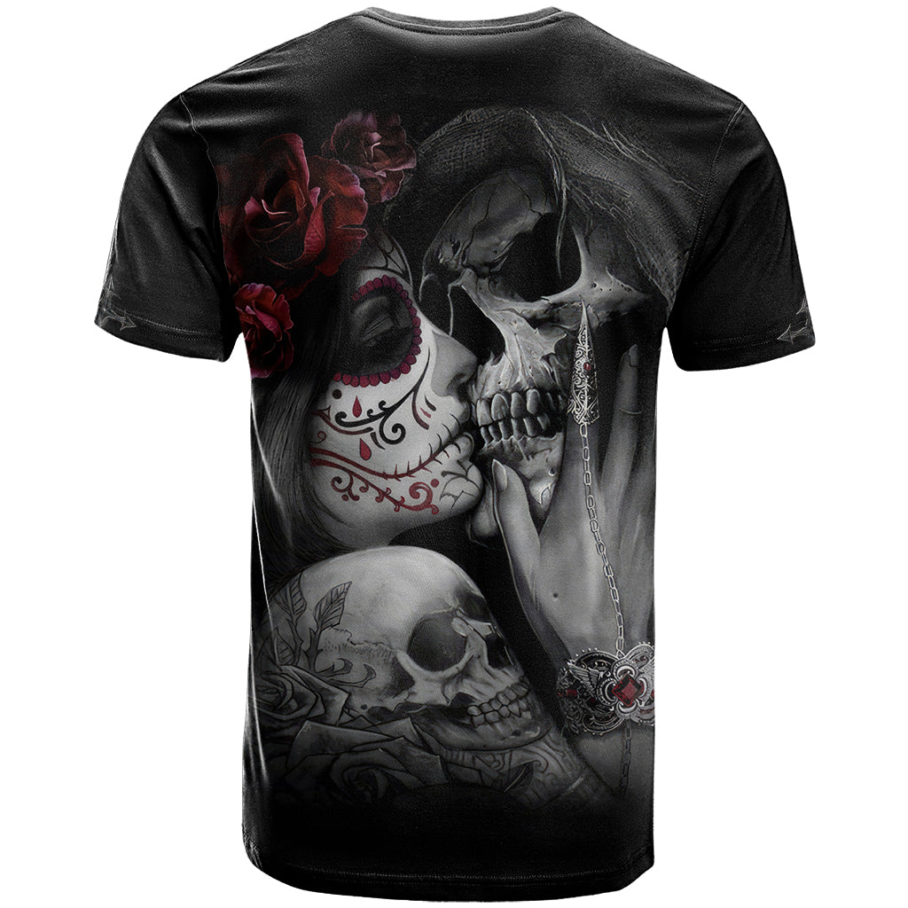 Skull T-Shirt Death Angel And Da de Muertos Girl Graphic Tee