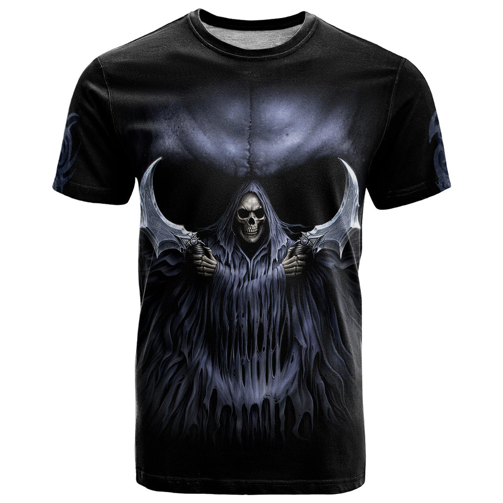 Skull T-Shirt Purple Death Reaper Graphic Tee