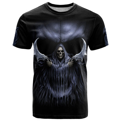 Skull T-Shirt Purple Death Reaper Graphic Tee