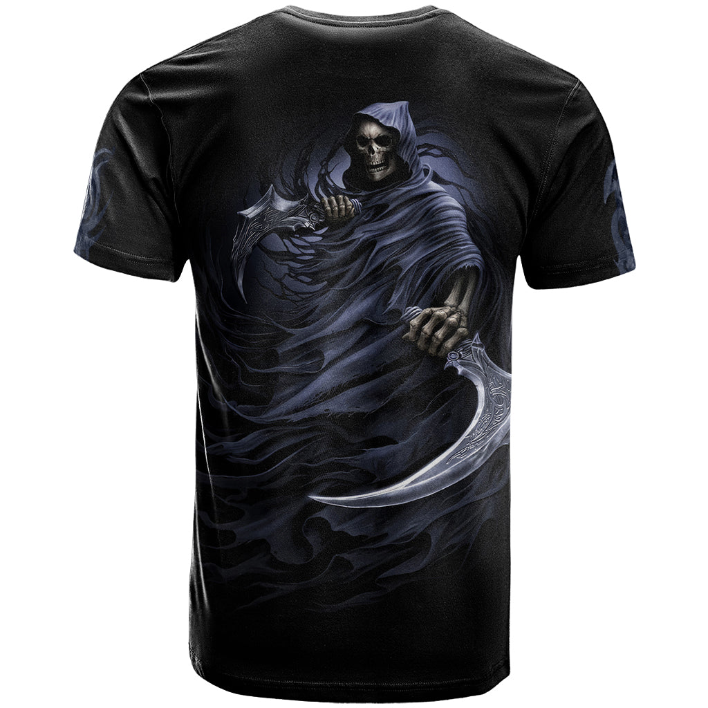 Skull T-Shirt Purple Death Reaper Graphic Tee