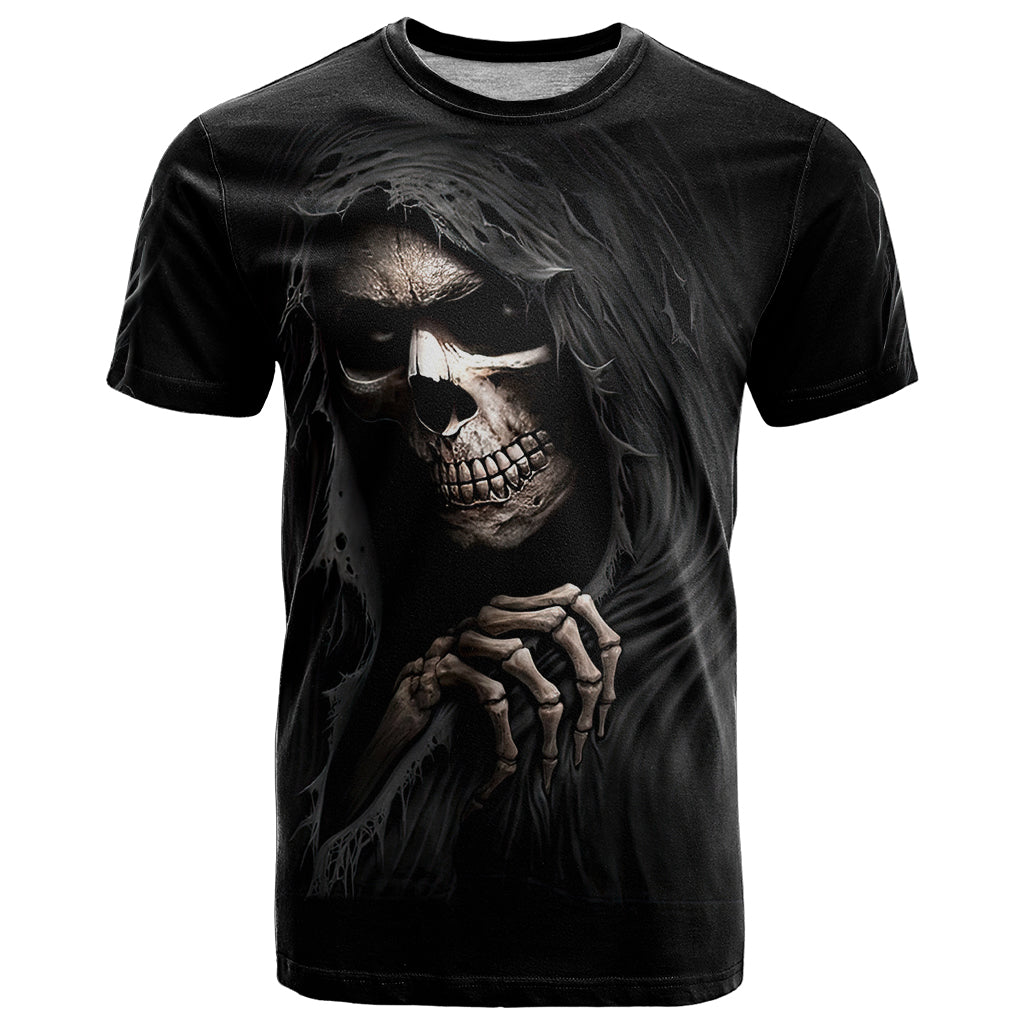 Skull T-Shirt Evil Skeleton Look Inside Graphic Tee