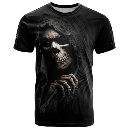 Skull T-Shirt Evil Skeleton Look Inside Graphic Tee