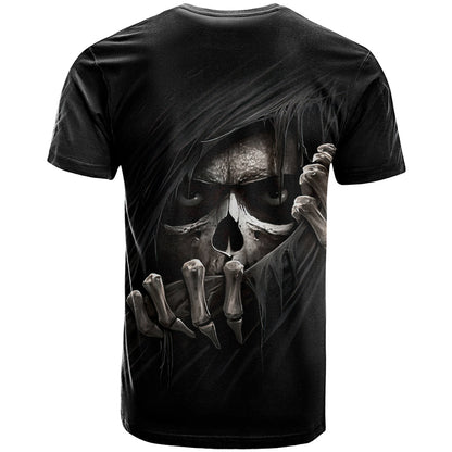 Skull T-Shirt Evil Skeleton Look Inside Graphic Tee