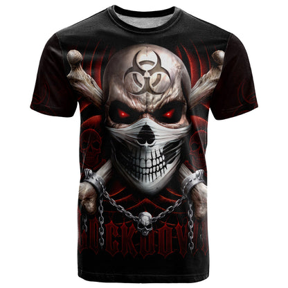 Skull T-Shirt Blood Skull Survivor Graphic Tee
