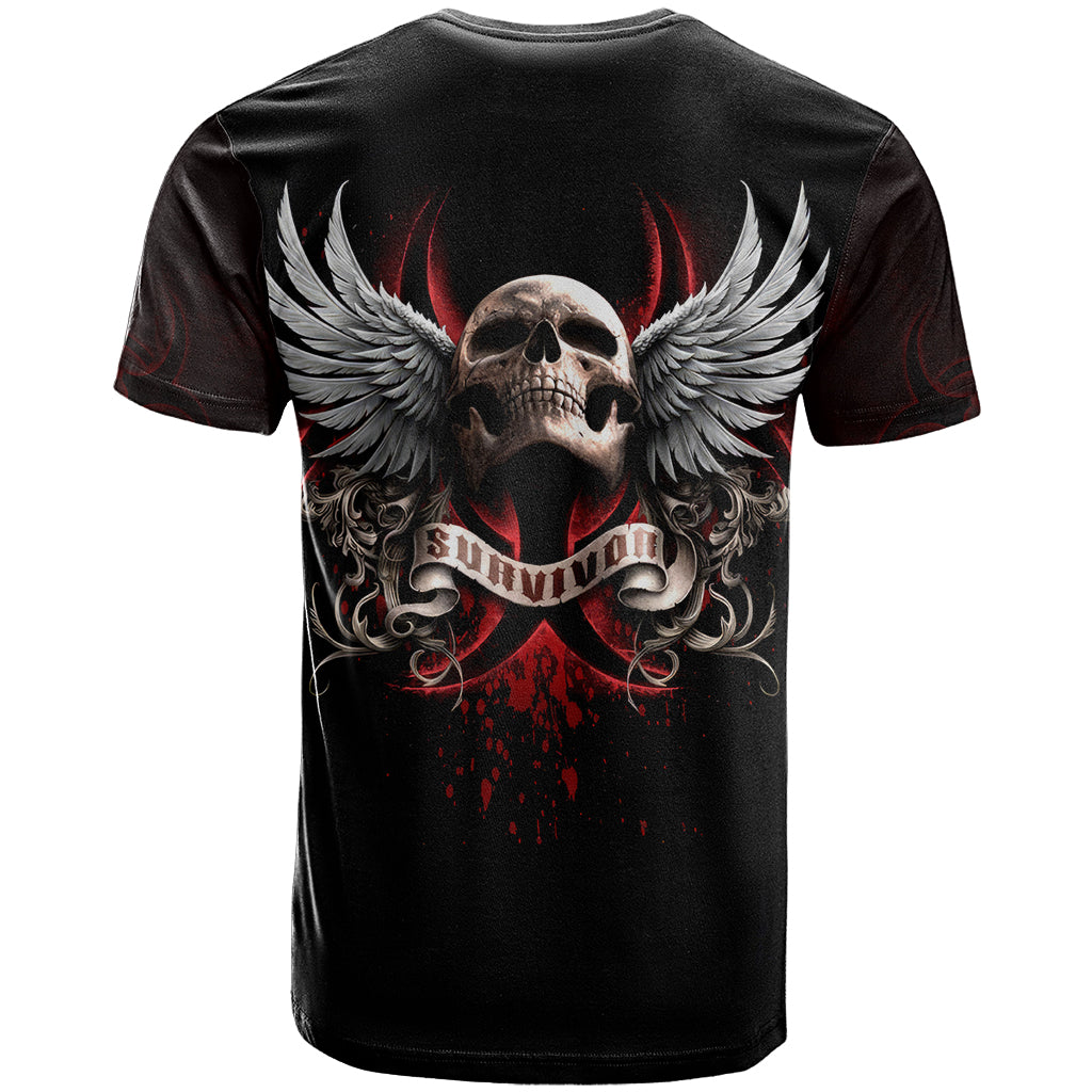 Skull T-Shirt Blood Skull Survivor Graphic Tee
