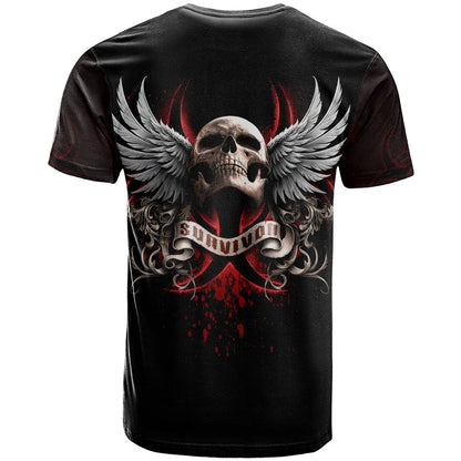 Skull T-Shirt Blood Skull Survivor Graphic Tee