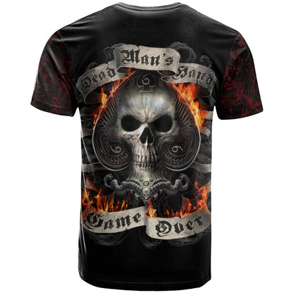 Skull T-Shirt Gambling Death Fire Graphic Tee