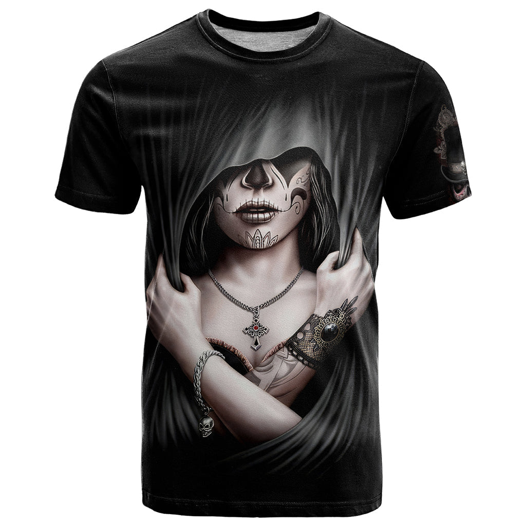 Skull T-Shirt Girl Day Of The Dead Graphic Tee