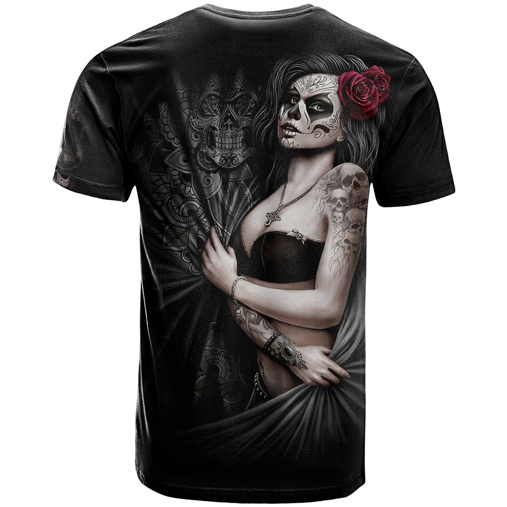 Skull T-Shirt Girl Day Of The Dead Graphic Tee