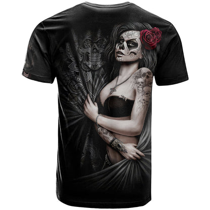 Skull T-Shirt Girl Day Of The Dead Graphic Tee