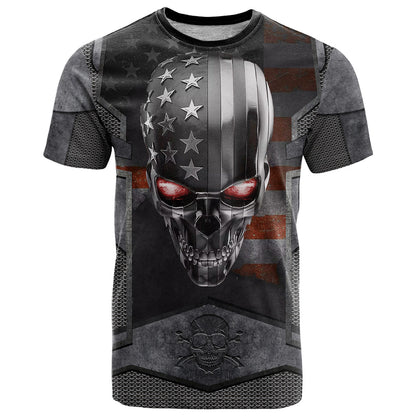 Skull T-Shirt Metal Head Skull American Graphic Tee