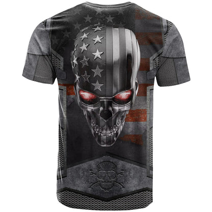 Skull T-Shirt Metal Head Skull American Graphic Tee
