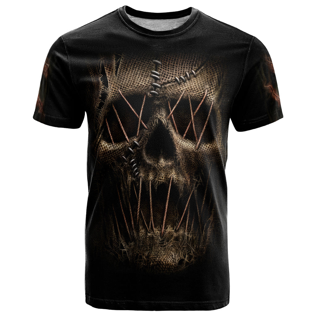 Skull T-Shirt Mummy Face Inside Graphic Tee