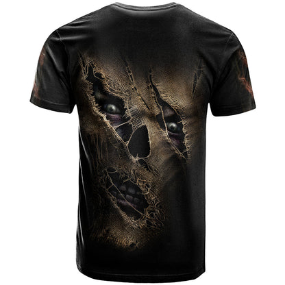 Skull T-Shirt Mummy Face Inside Graphic Tee