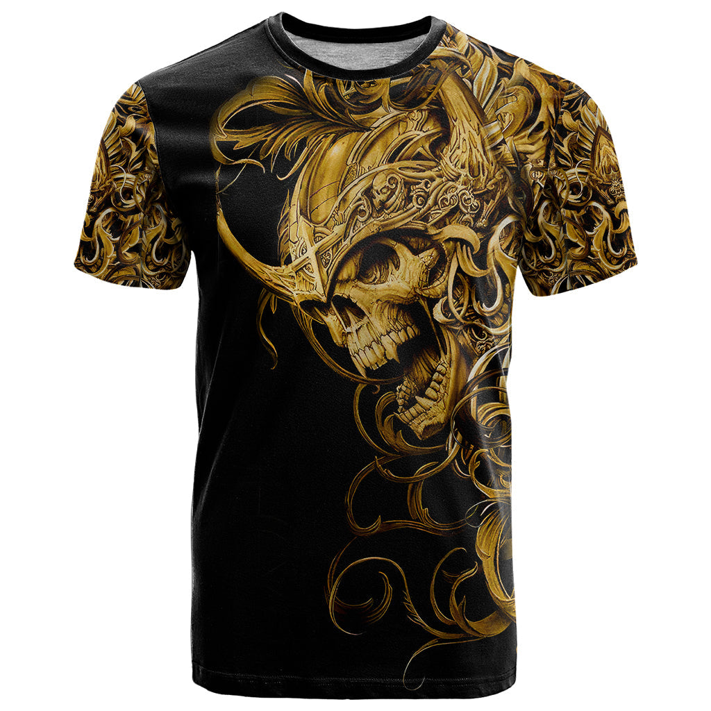 Skull T-Shirt Golden Warrior Royal Graphic Tee