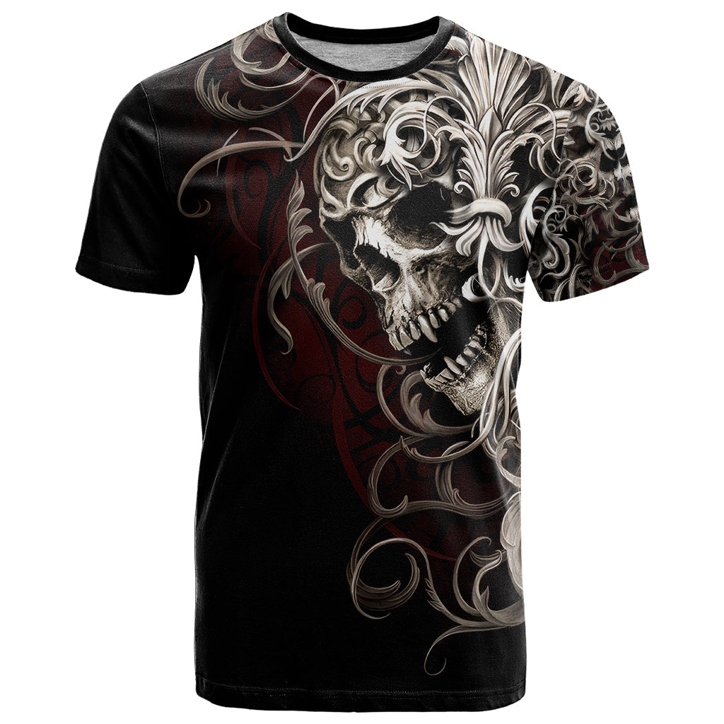 Skull T-Shirt Silver Warrior Royal Graphic Tee