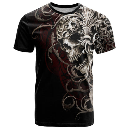 Skull T-Shirt Silver Warrior Royal Graphic Tee