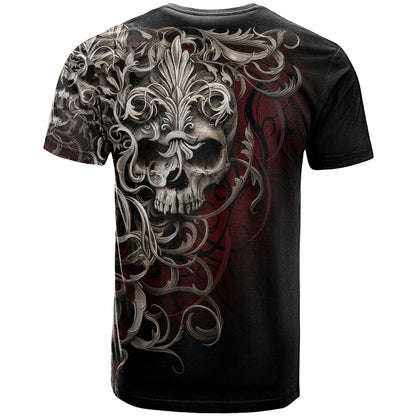 Skull T-Shirt Silver Warrior Royal Graphic Tee