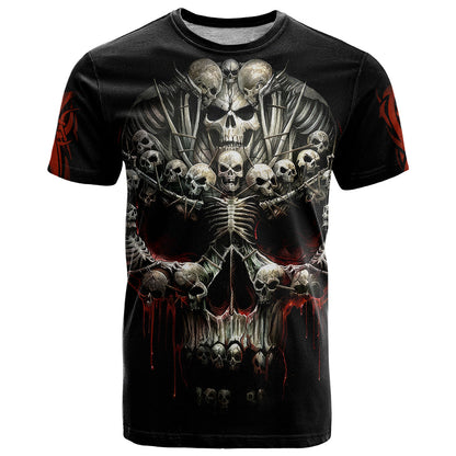 Skull T-Shirt Head Skeleton Cross Skull Graphic Tee