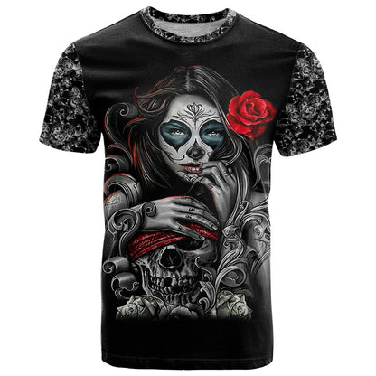 Skull T-Shirt Skull Girl Spoiled Wife Graphic Tee