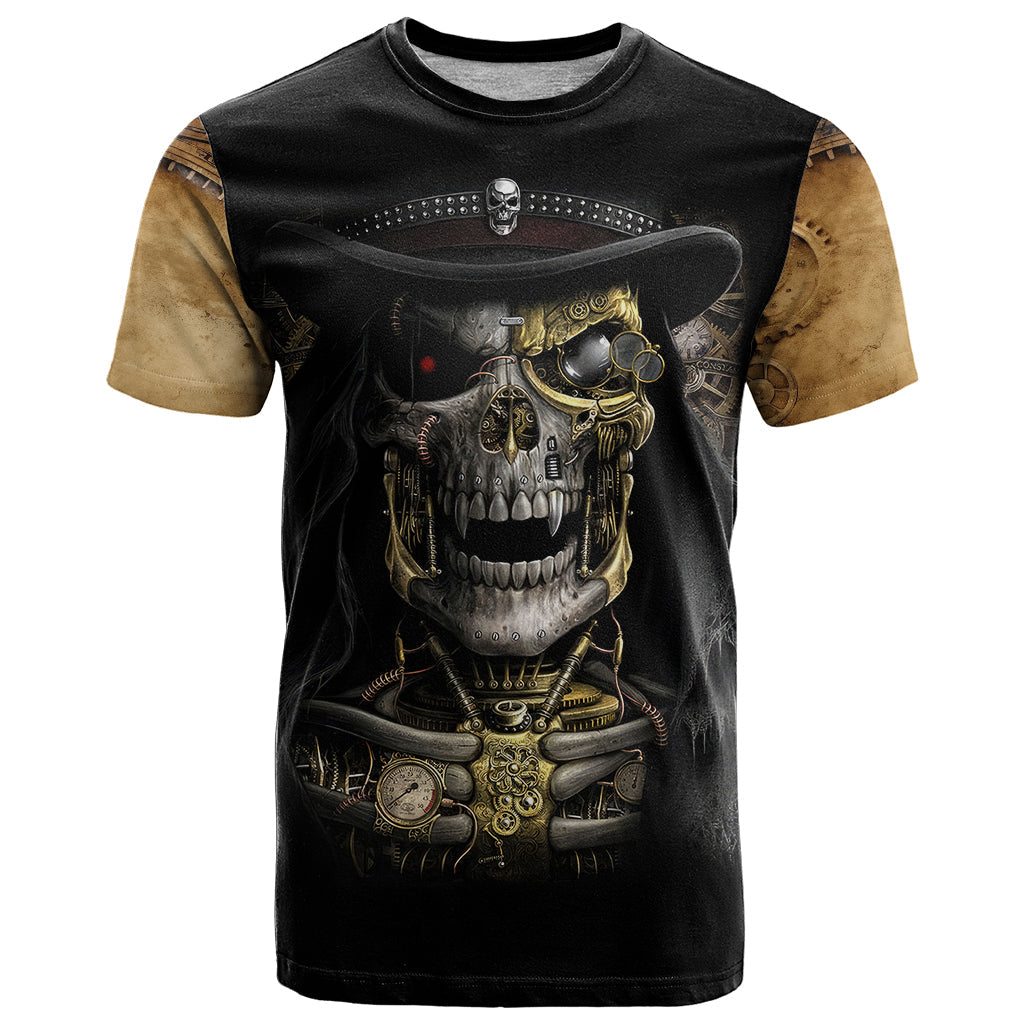 Skull T-Shirt Golden Skull Steampunk Graphic Tee