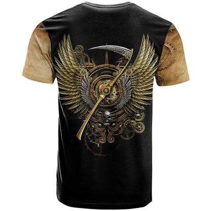 Skull T-Shirt Golden Skull Steampunk Graphic Tee